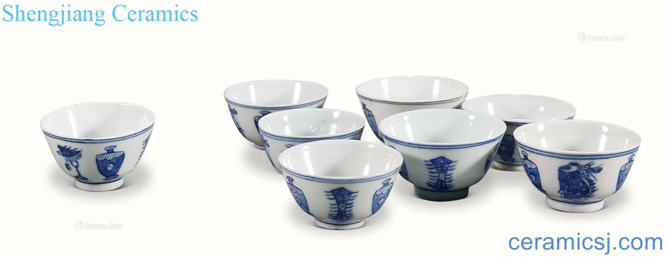 Qing porcelain antique benevolent grain cup (8)