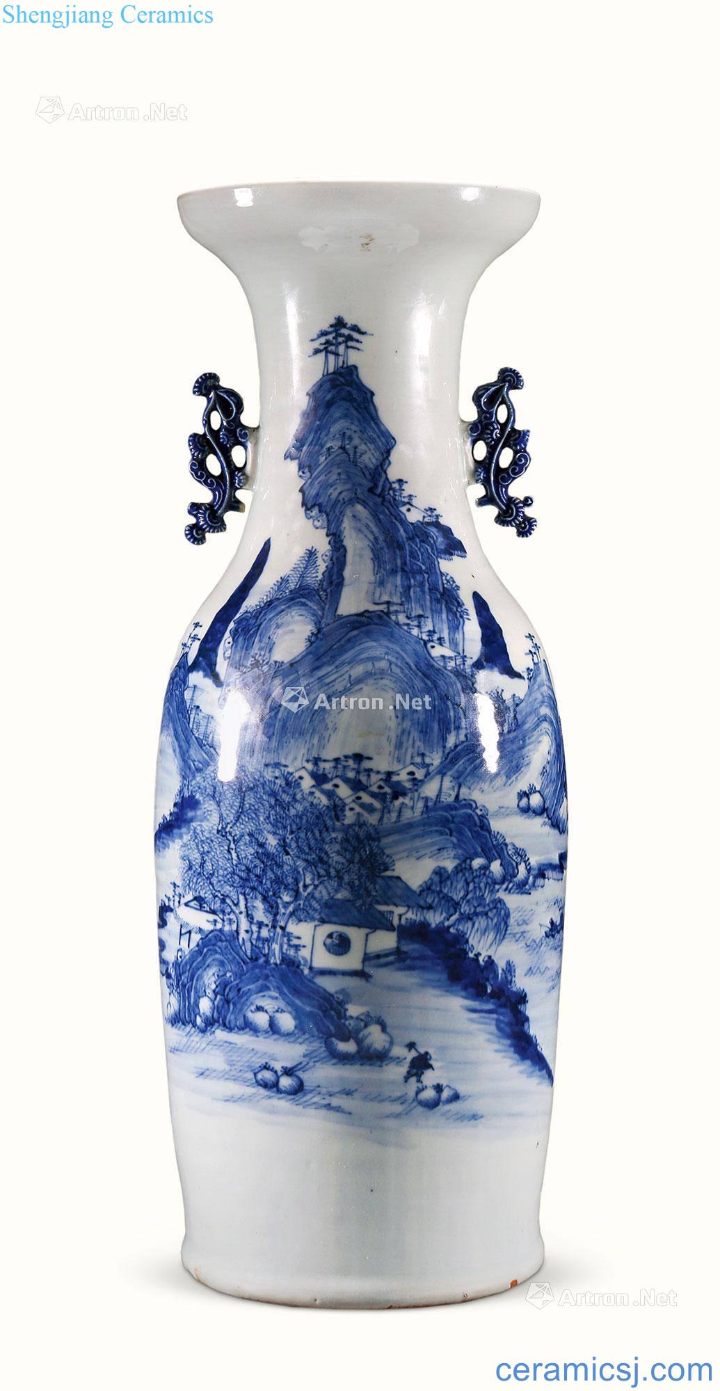 qing With the blue and white landscape pattern