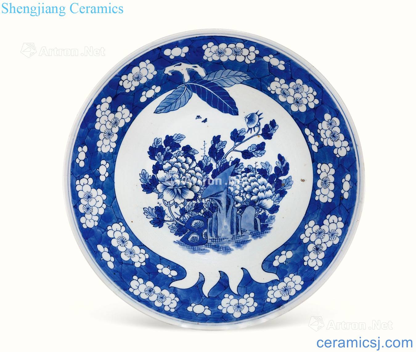 Qing daoguang Blue and white pomegranate medallion