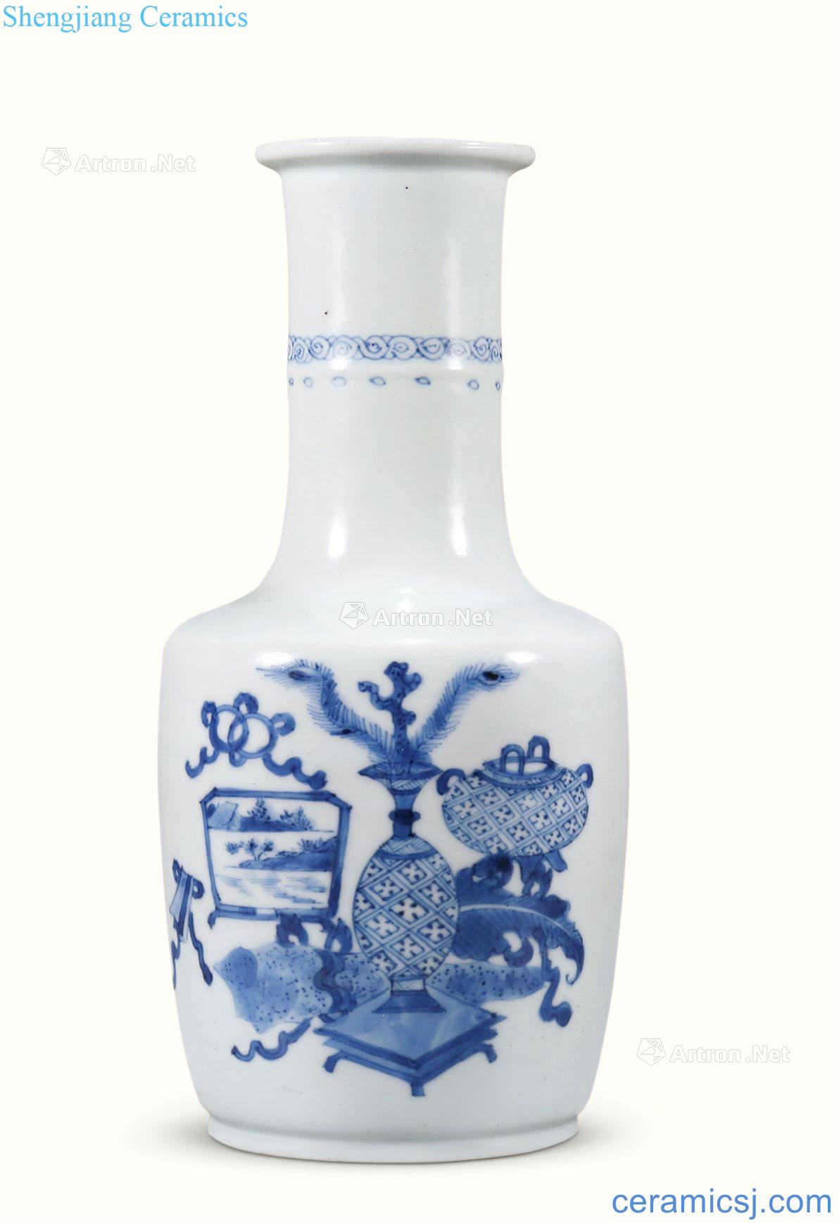 The qing emperor kangxi Blue and white antique story lines were bottles