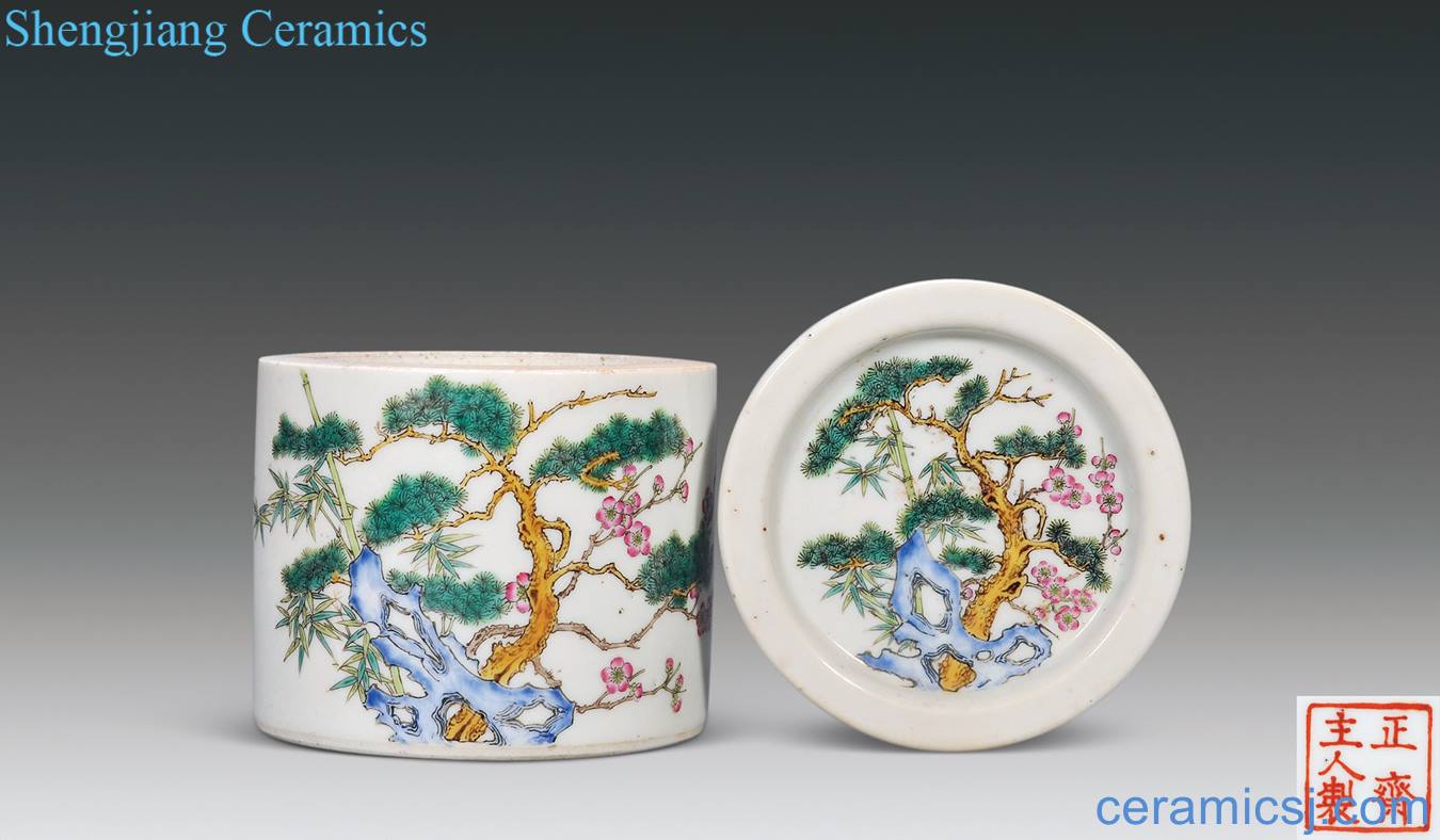 In late qing dynasty Pastel, poetic verse cricket cans