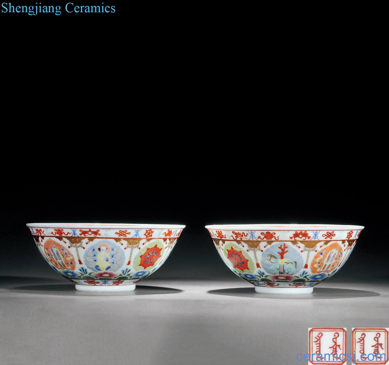 Qing xianfeng seven Jane pastel bowl (a)