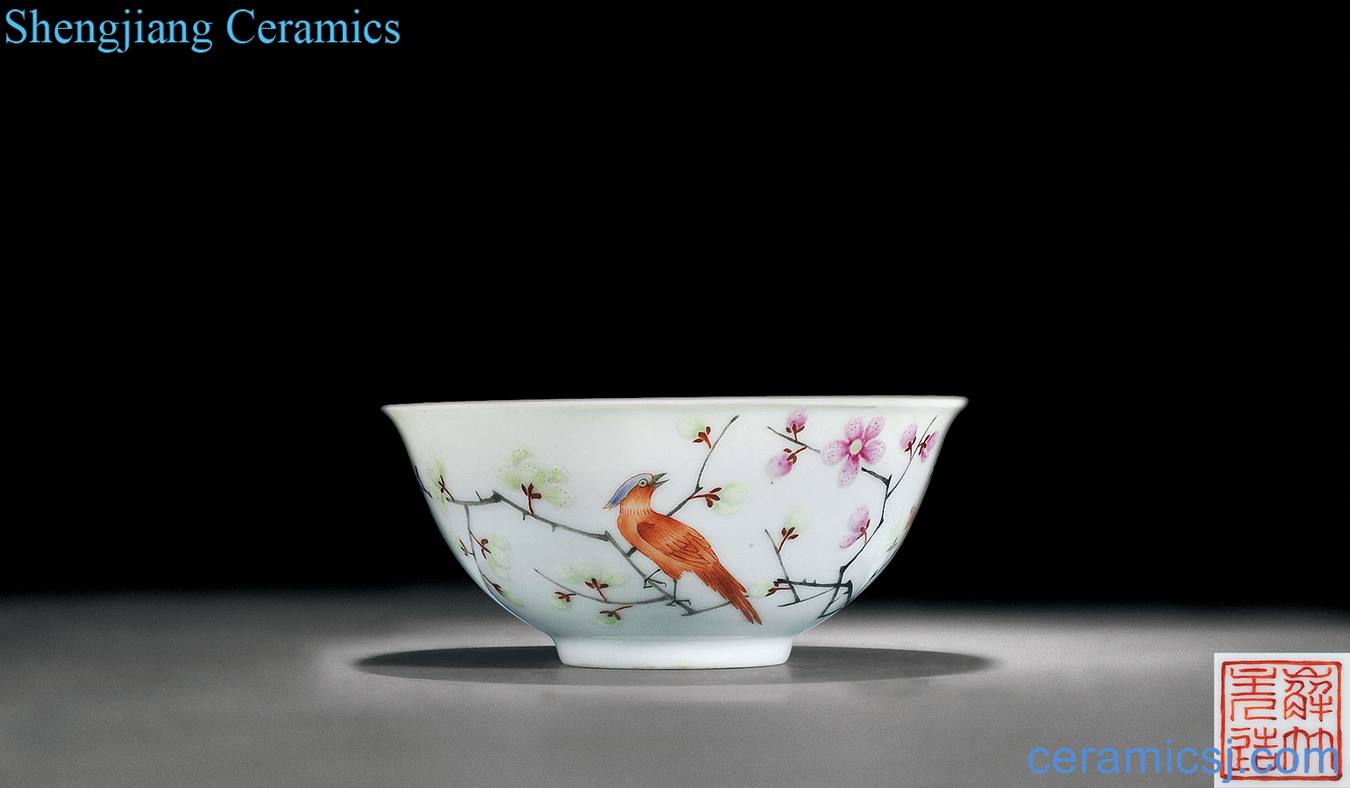 Qing daoguang powder enamel grain small bowl