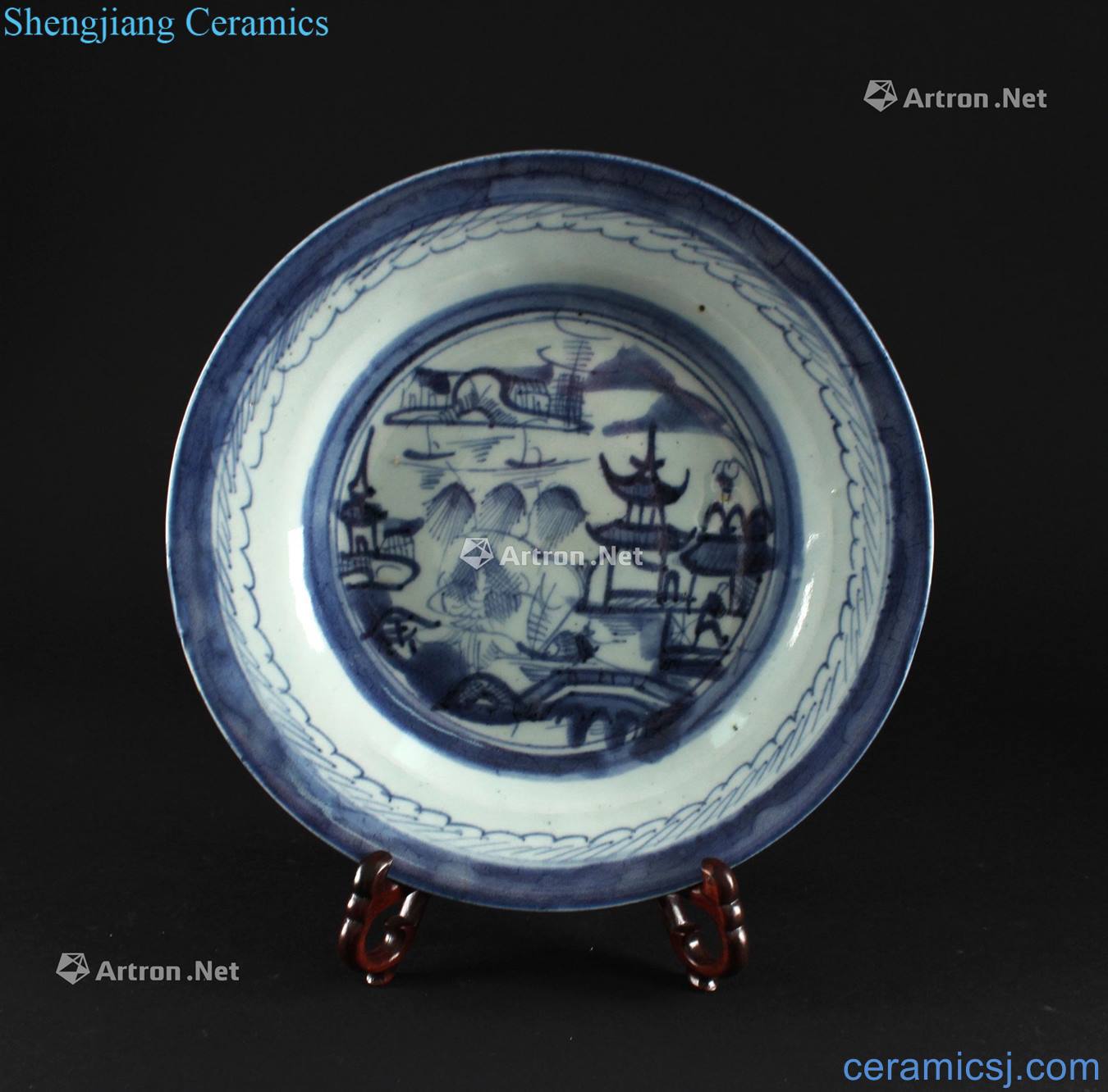guangxu Blue and white willow pattern grain export porcelain