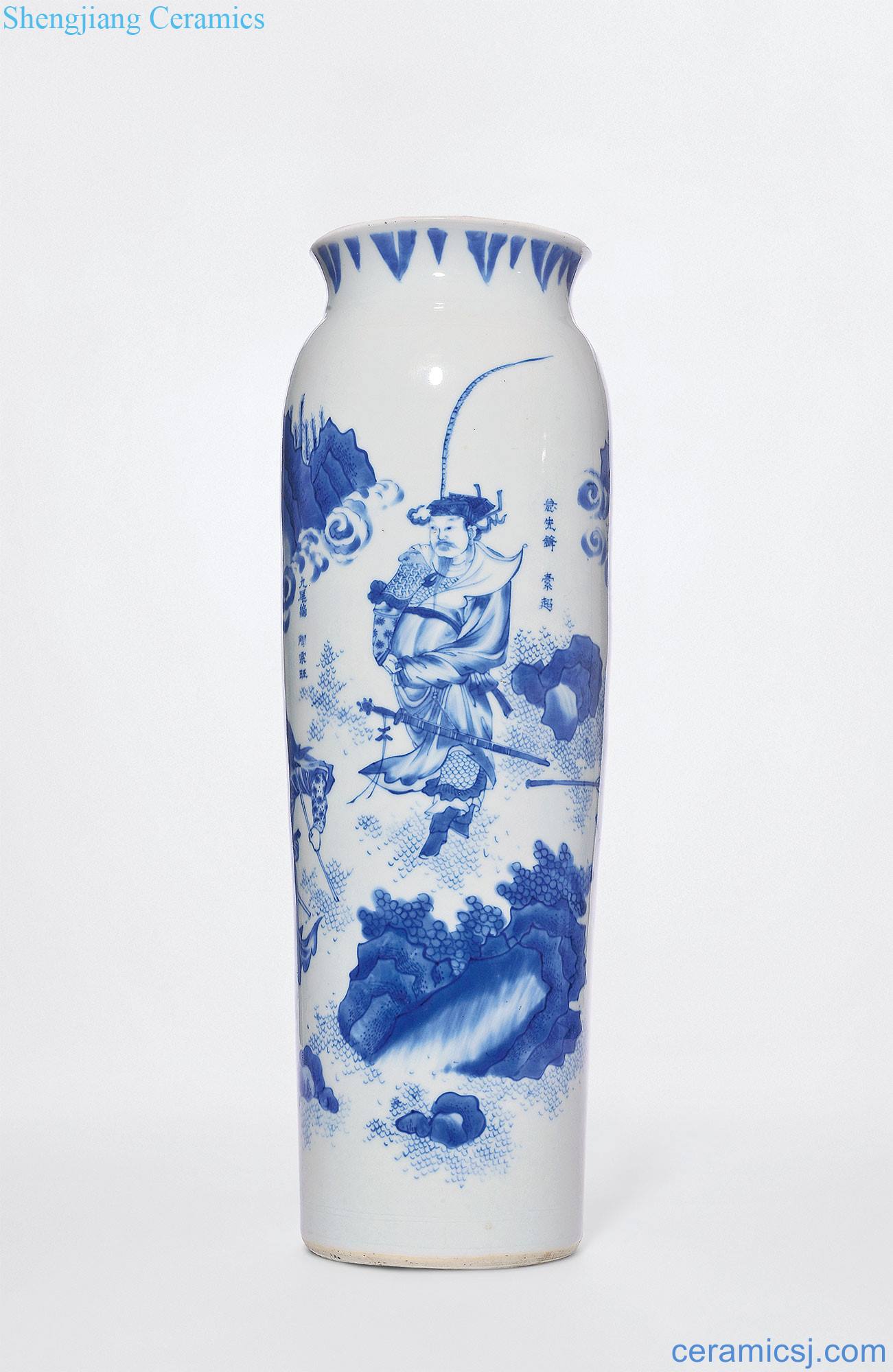 Stories of Ming chongzhen blue water margin figure bottles