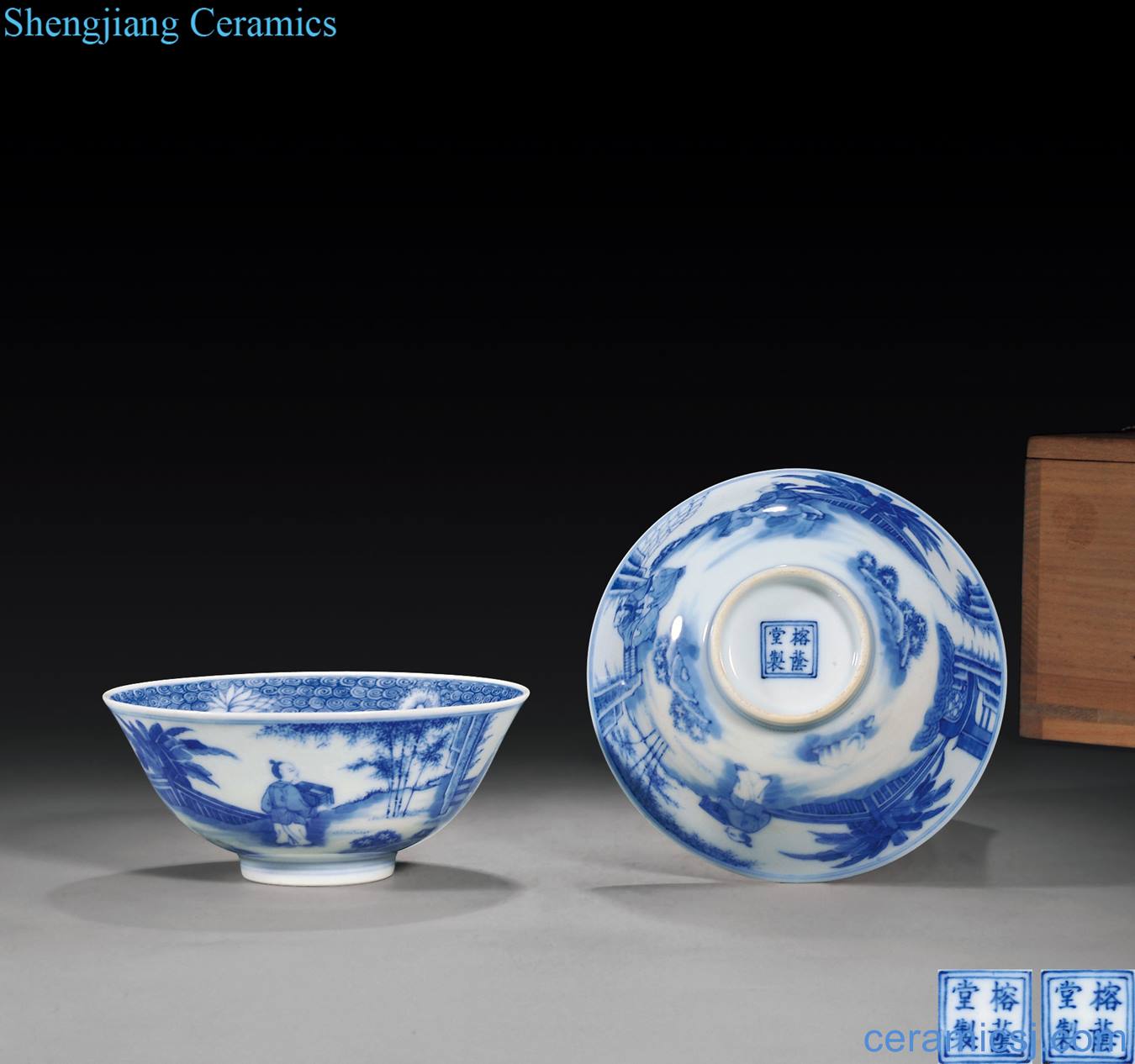 Mid qing Blue and white Gao Shitu bowl (a)