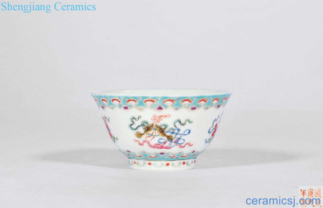 Qing daoguang 30 years (1850) pastel sweet grain cup