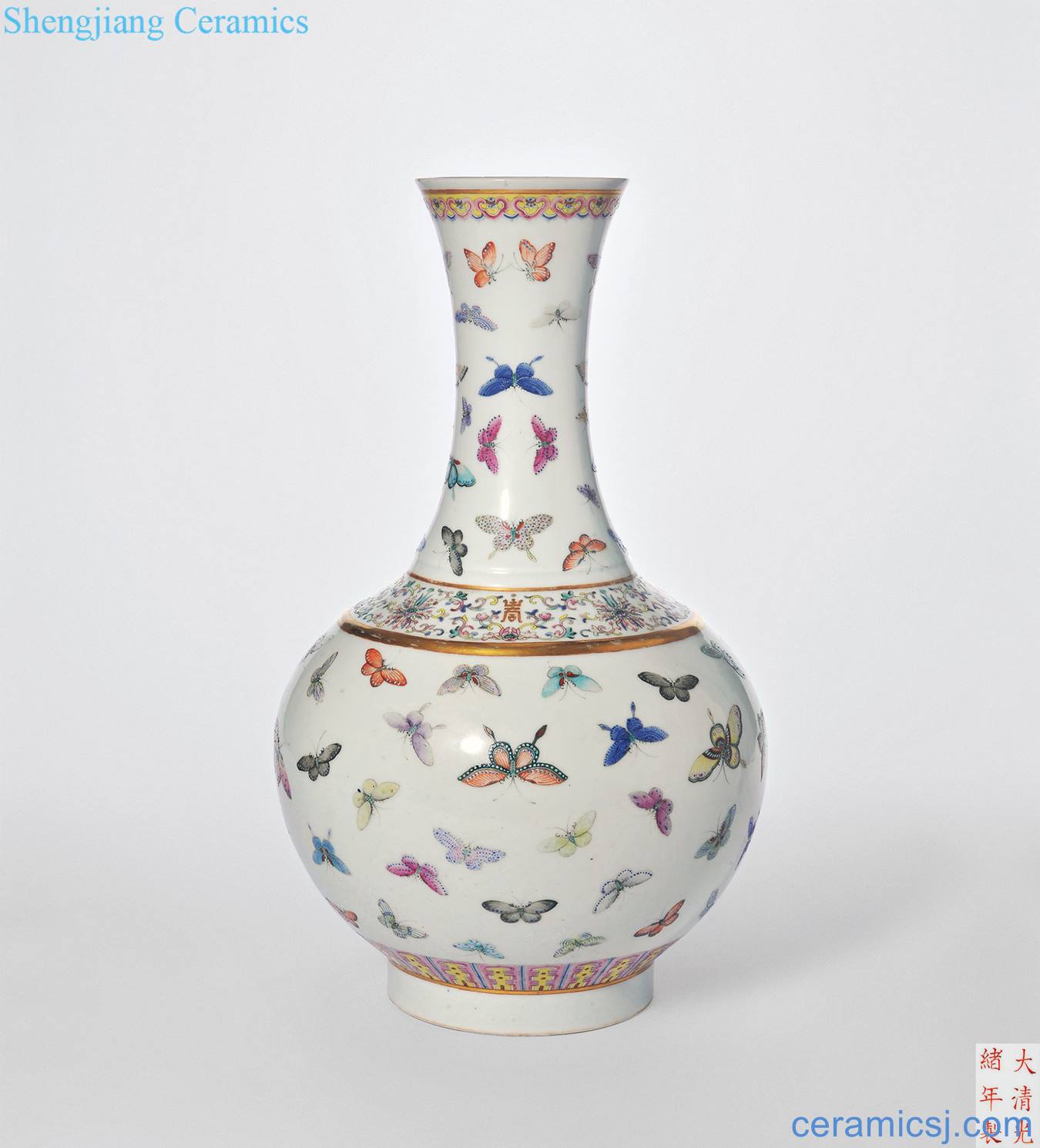 Pastel reign of qing emperor guangxu TuShang jars