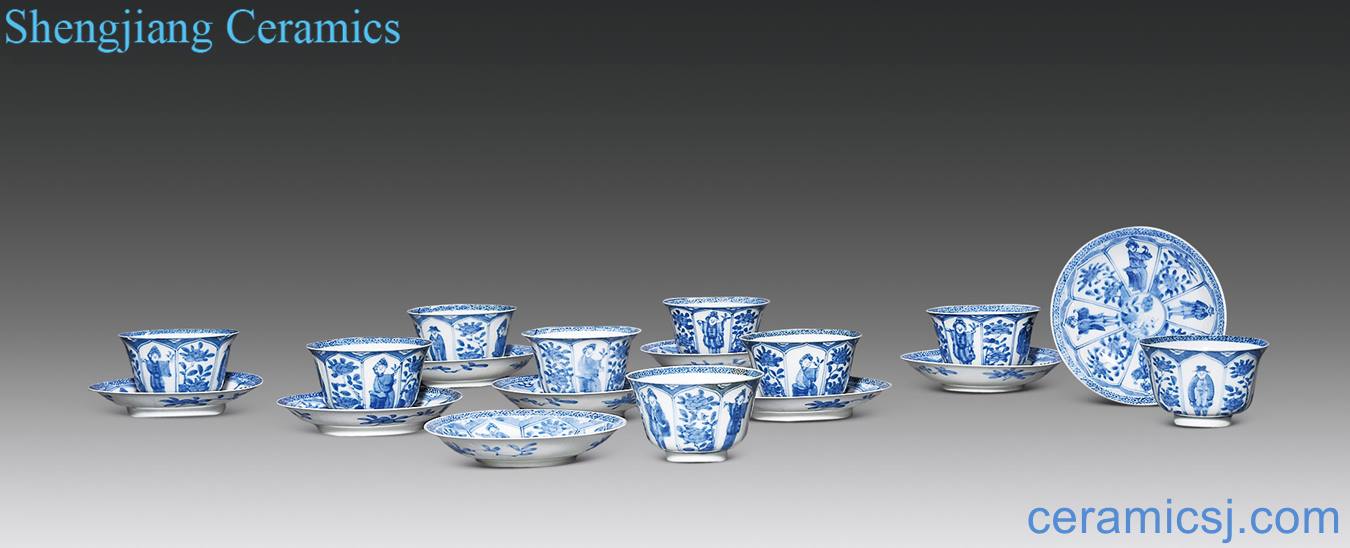 Qing dynasty blue and white western character lines fullness (9)