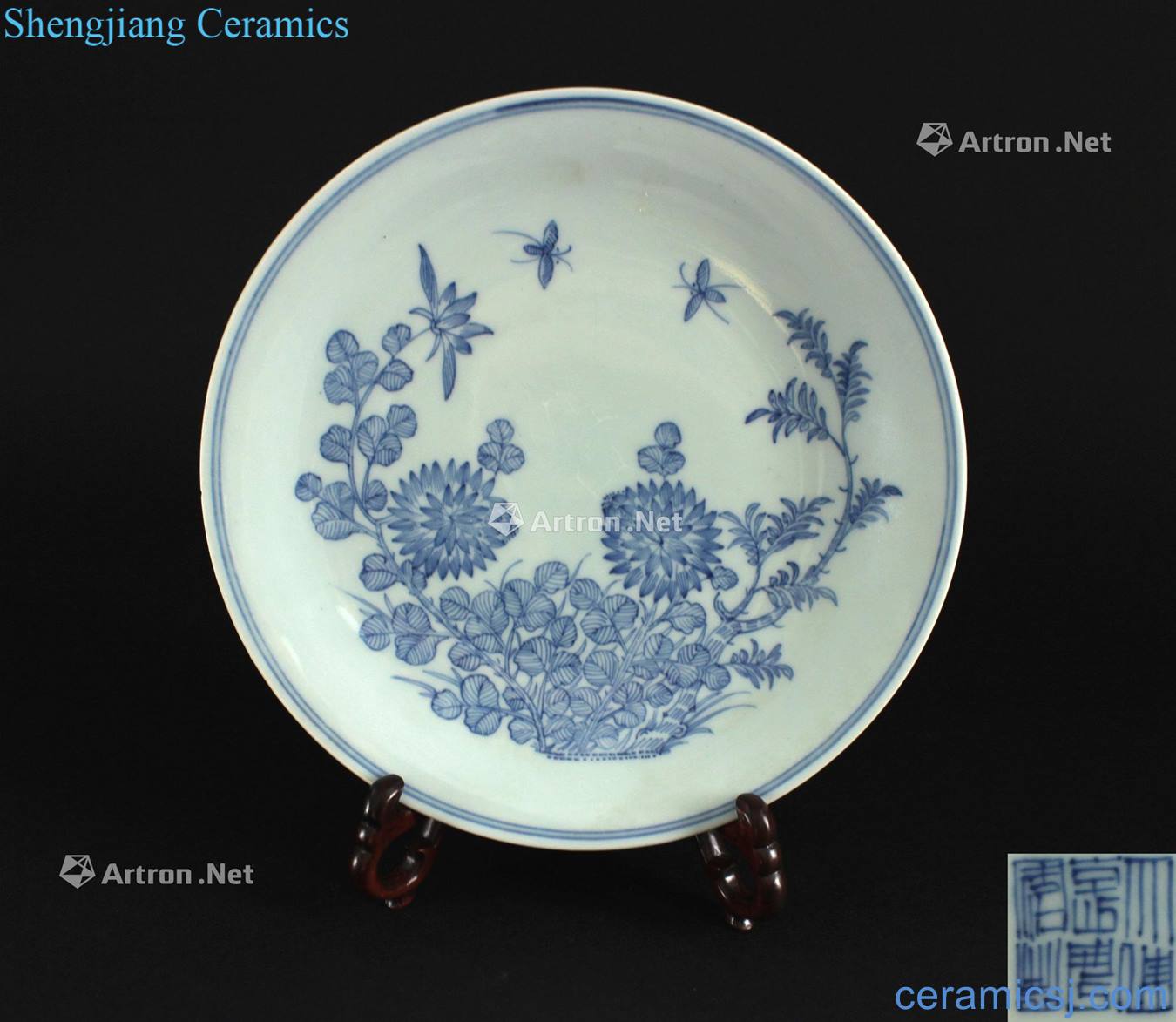 Qing jiaqing Light blue and white played by tracing tray