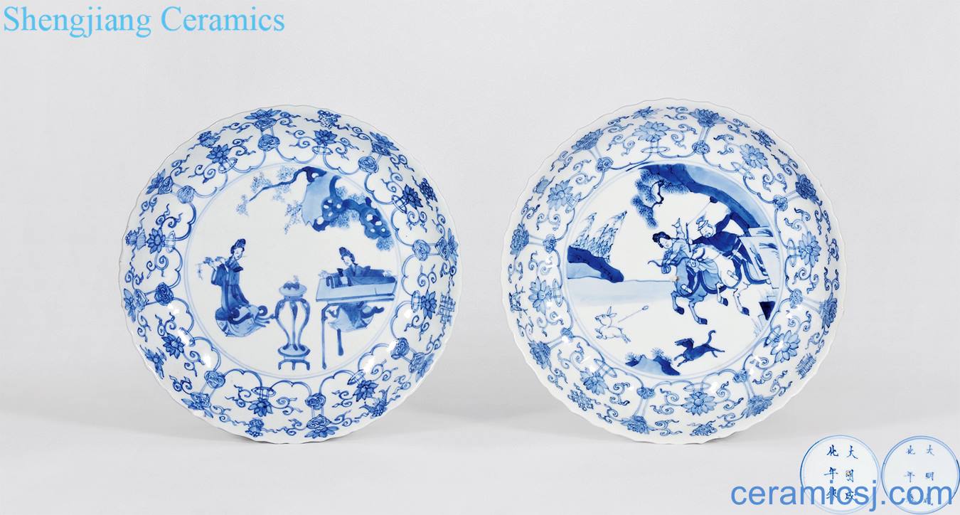 The qing emperor kangxi character lines lotus-shaped plate (a)