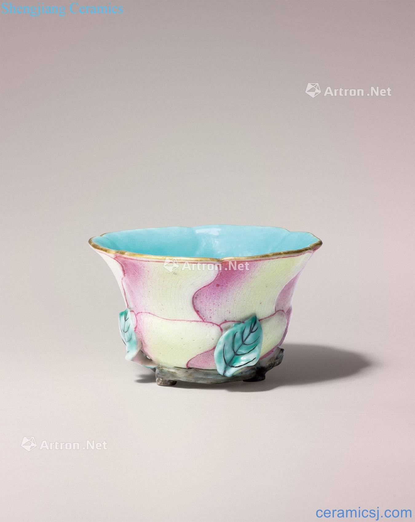 Clear pastel peach type cup the eighteenth century