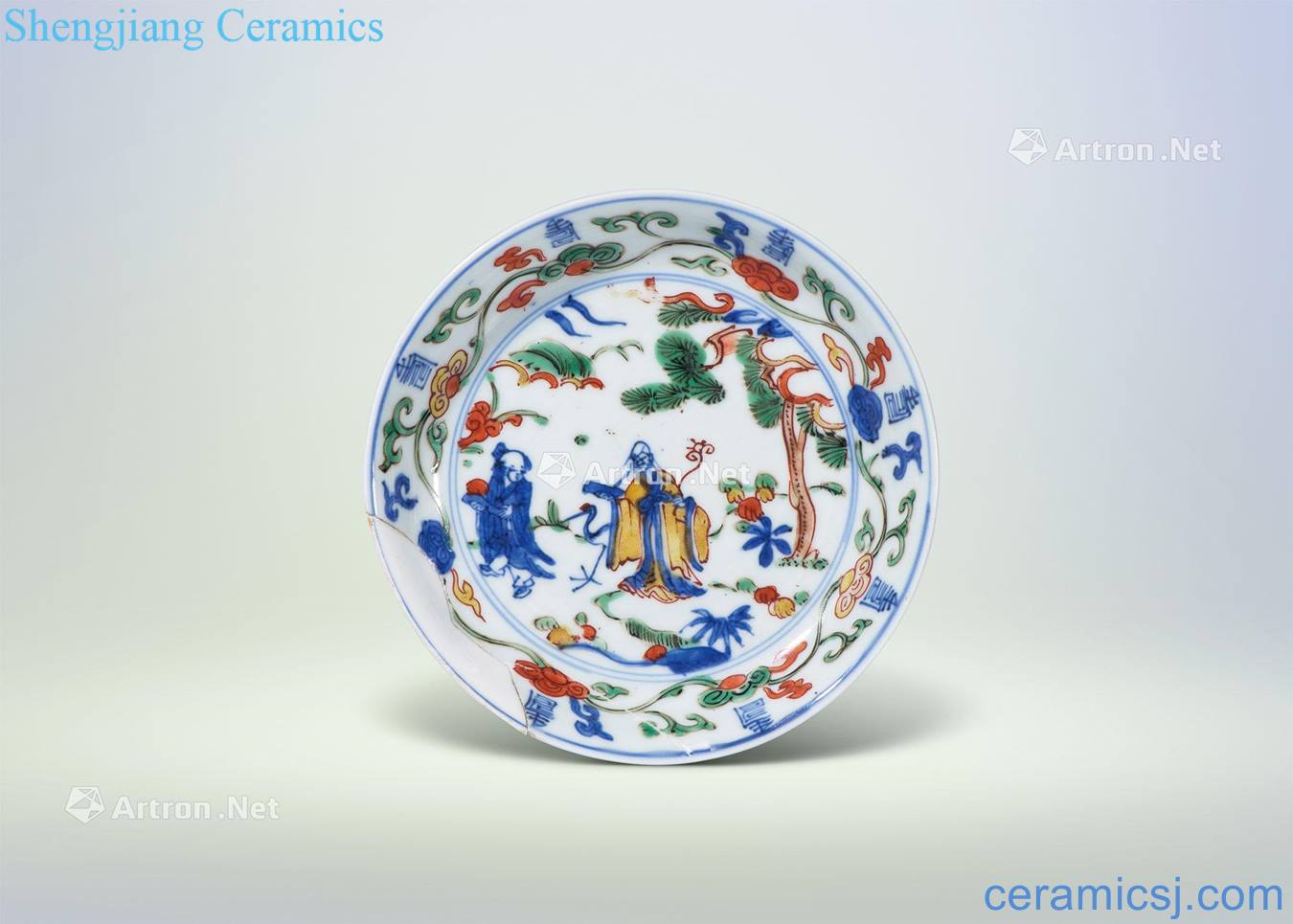 Ming wanli Blue and white color fairy life of tray