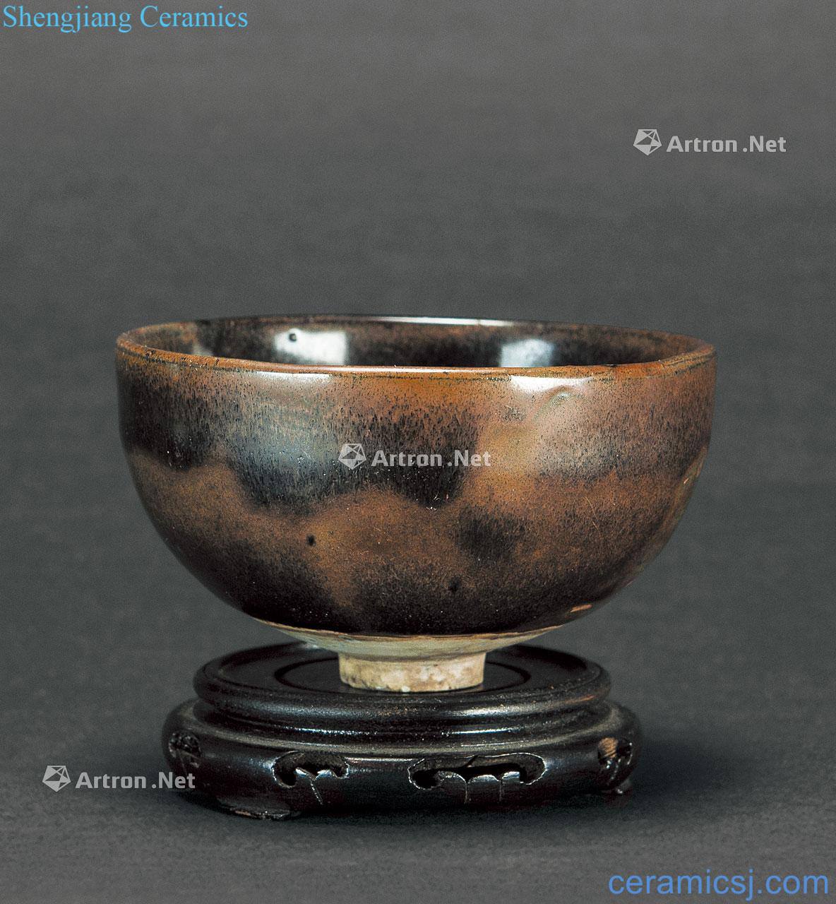 The song dynasty Jizhou kiln black glaze bowls