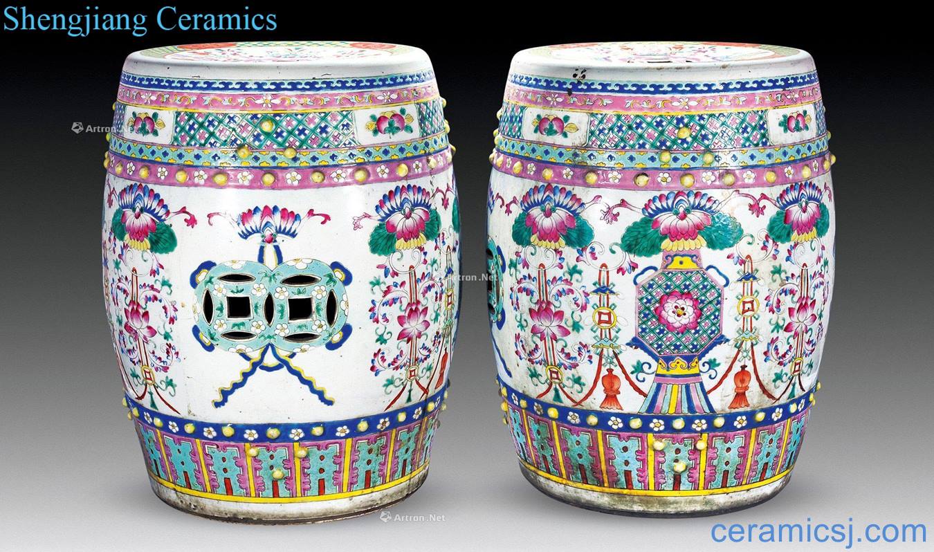 Dajing pastel lanterns to celebrate drum stool (a)