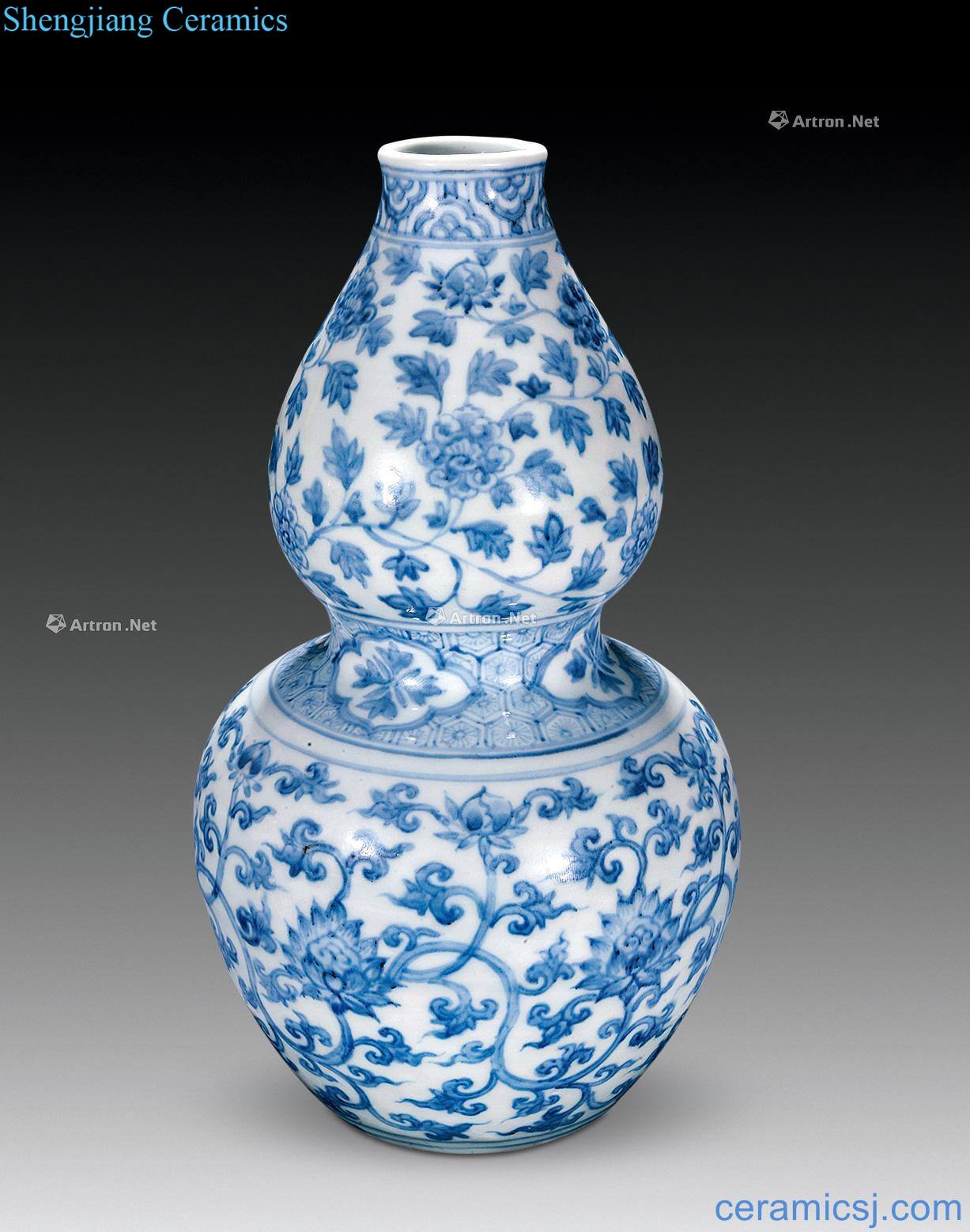 Ming Blue and white peony fine bottle