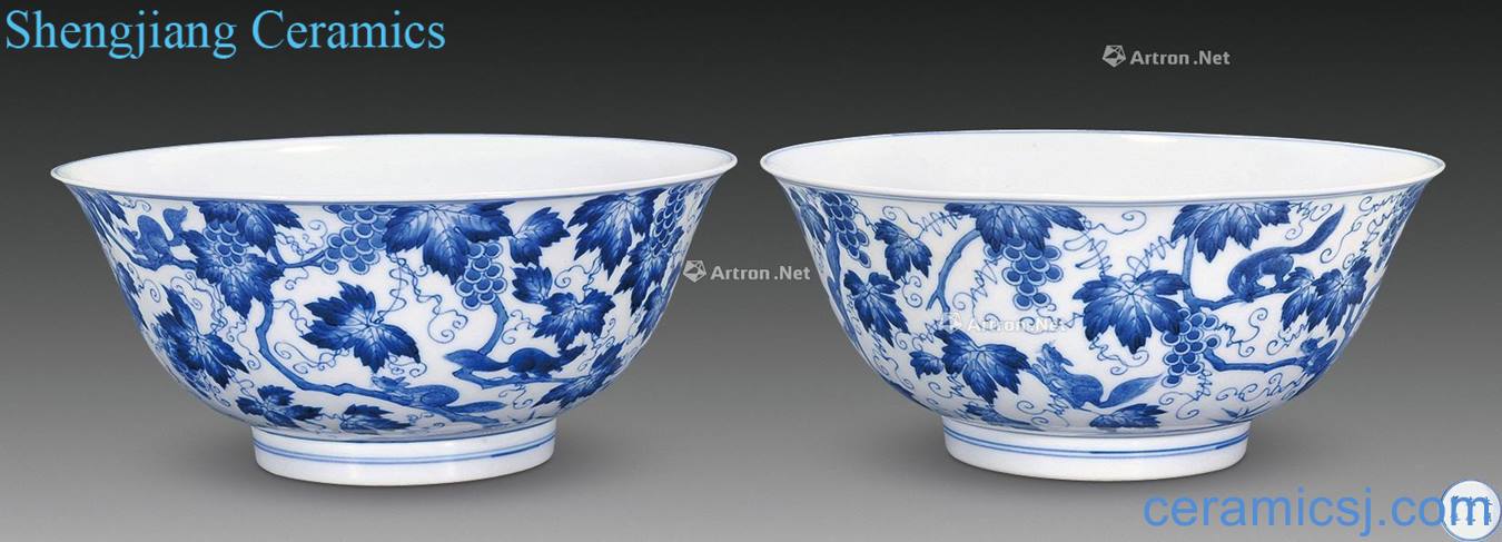 The qing emperor kangxi porcelain squirrel grape bowl (a)