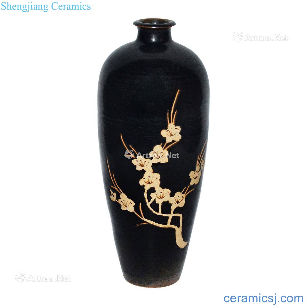 The song dynasty Jizhou kiln tire plum plum bottle