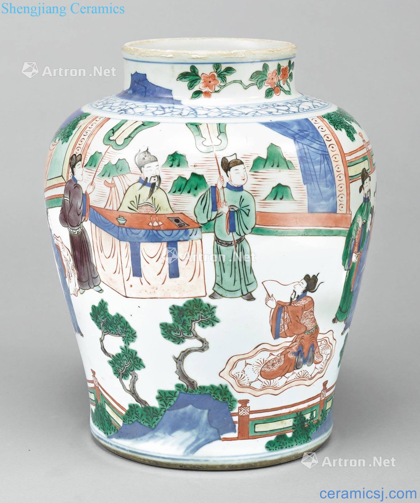 Qing dynasty in the 19th century Stories of colorful figure cans