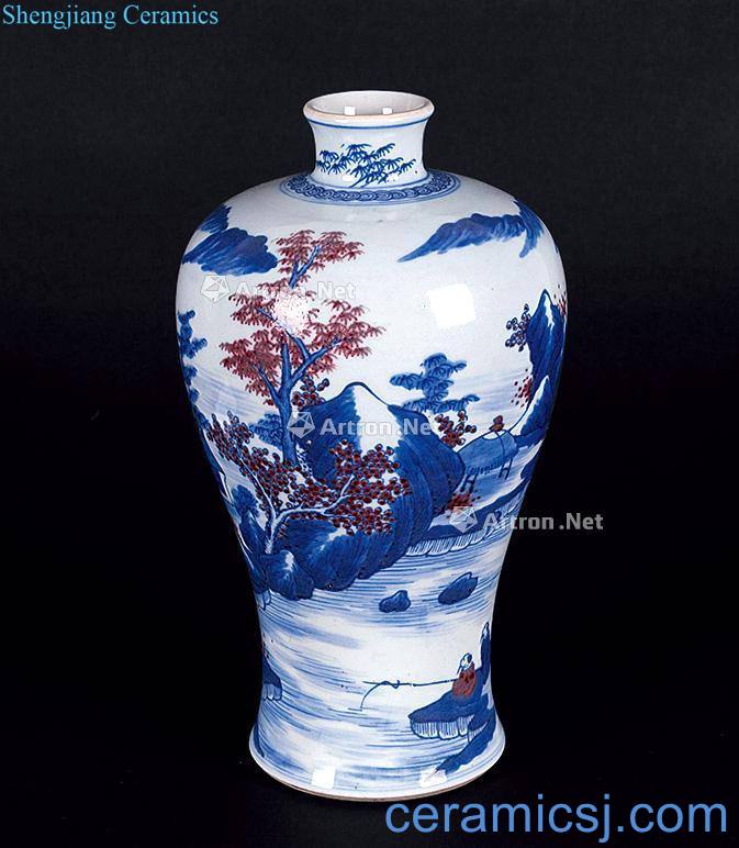 Blue and white youligong early qing hong mei bottles