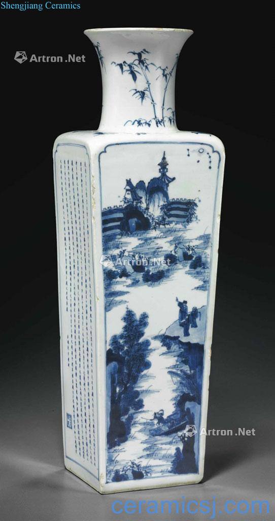 The qing emperor kangxi porcelain "literary" generous bottle