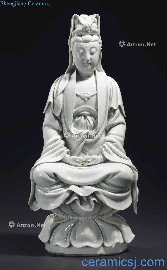 Ming in the 17th century dehua white glaze guanyin cave