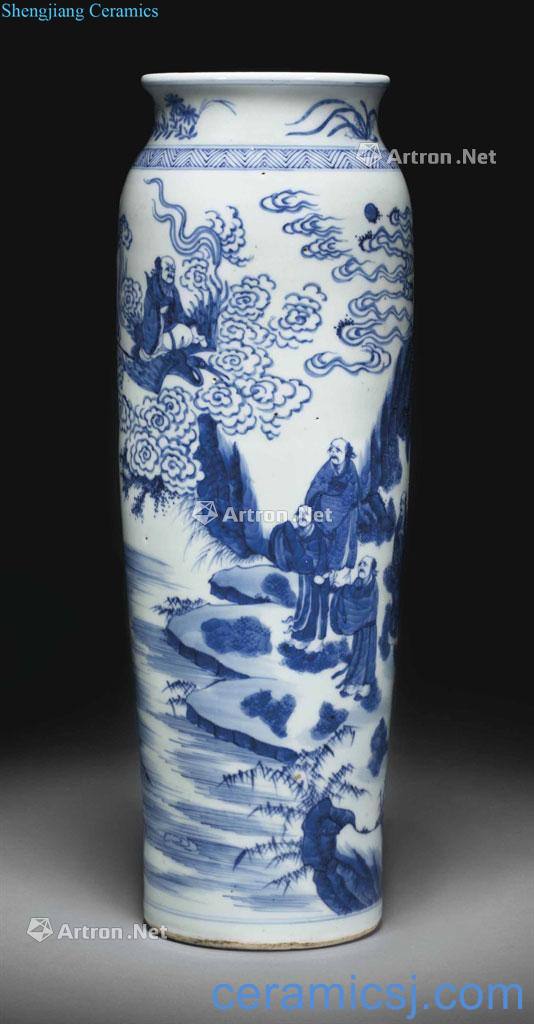 The late Ming dynasty Blue group of fairy figure bottles