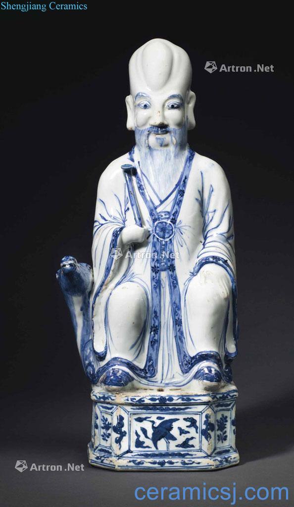 Ming wanli Blue and white life of old stands resemble