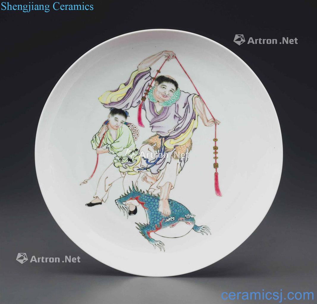 Qing yongzheng pastel bang drama toad figure