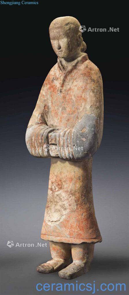 The western han dynasty Painted pottery waitress figurines