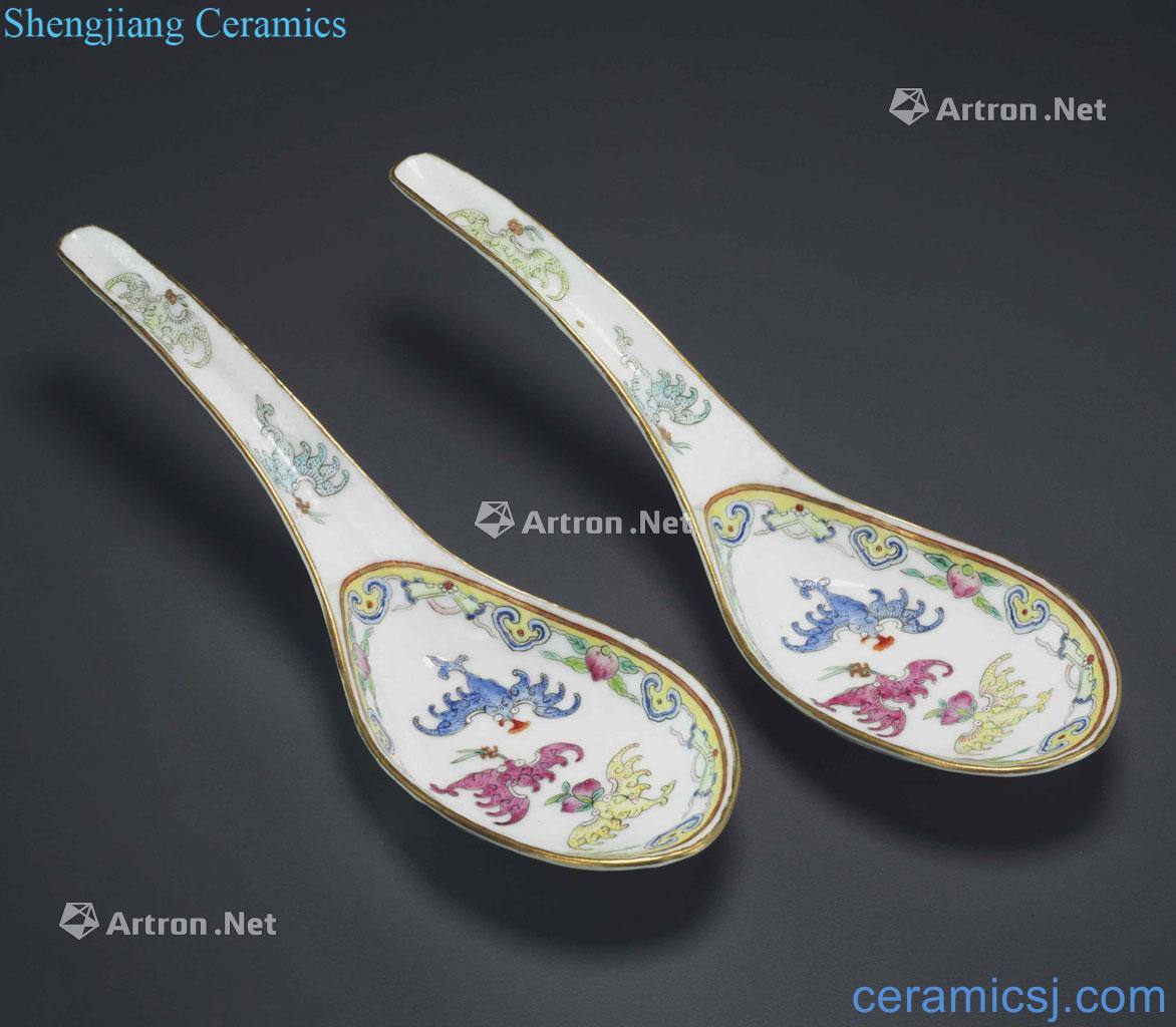 Dajing pastel wufu Wan Shouwen spoon (a)