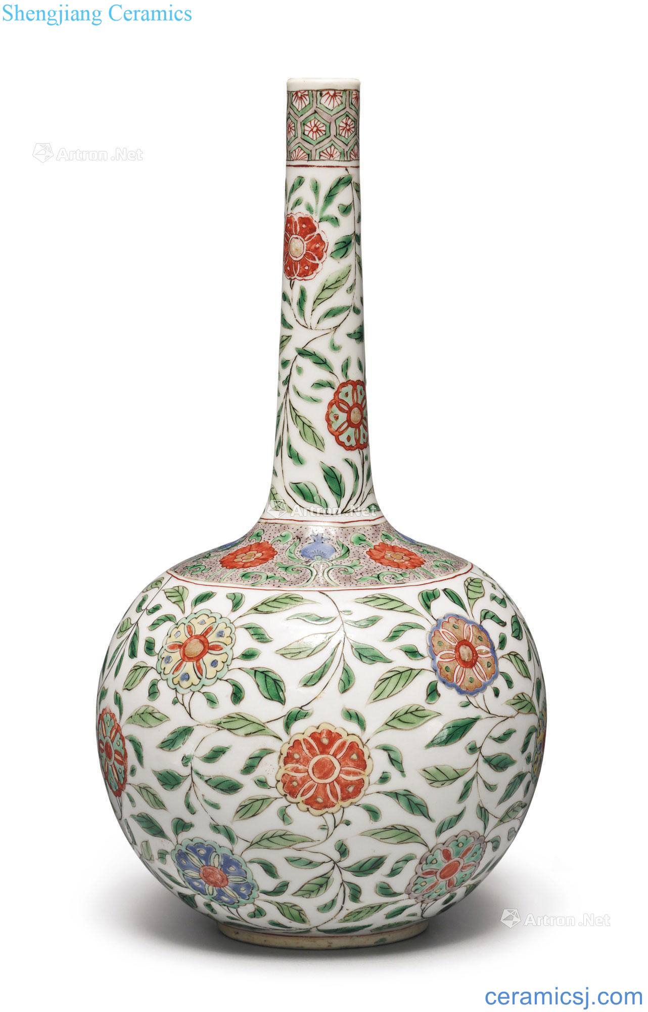 The qing emperor kangxi Colorful branch group pattern the flask