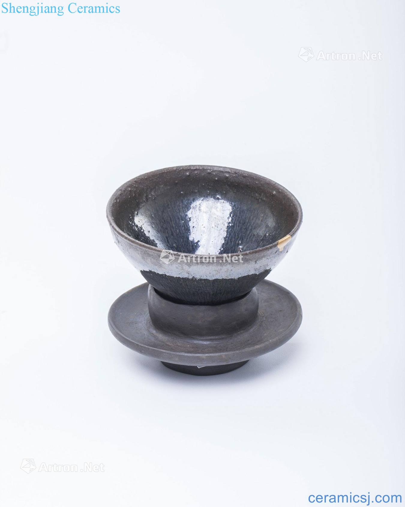 Song temmoku lamp attached stone lamp
