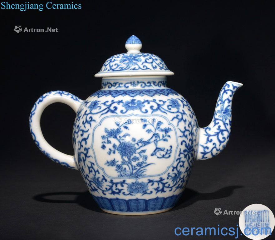 The QING DYNASTY A BLUE AND WHITE TEAPOT