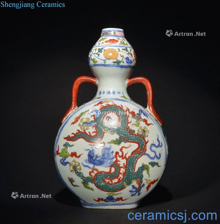 MARK OF XUANDE A WUCAI DRAGON VASE