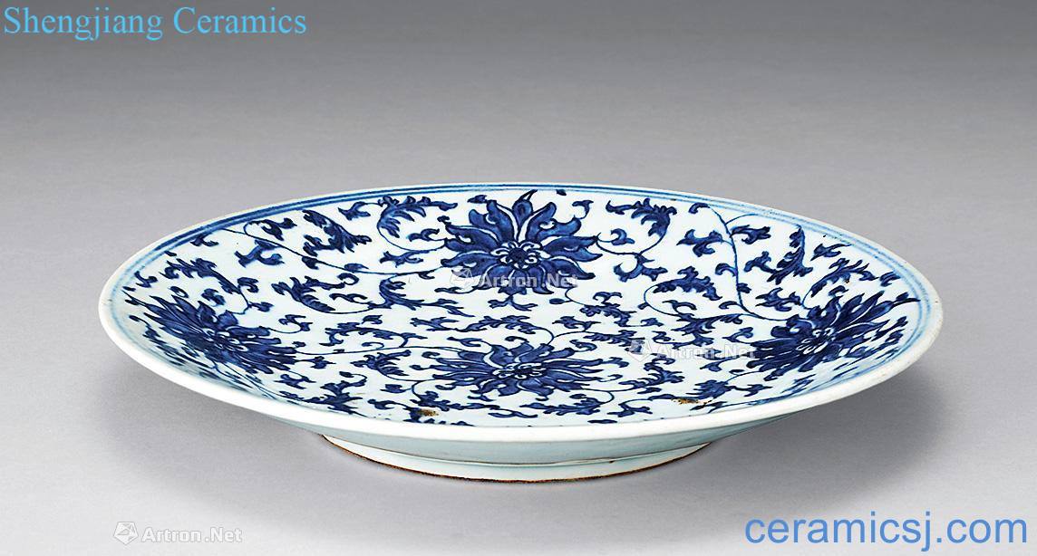 qing Blue and white tie up passion fruit tray