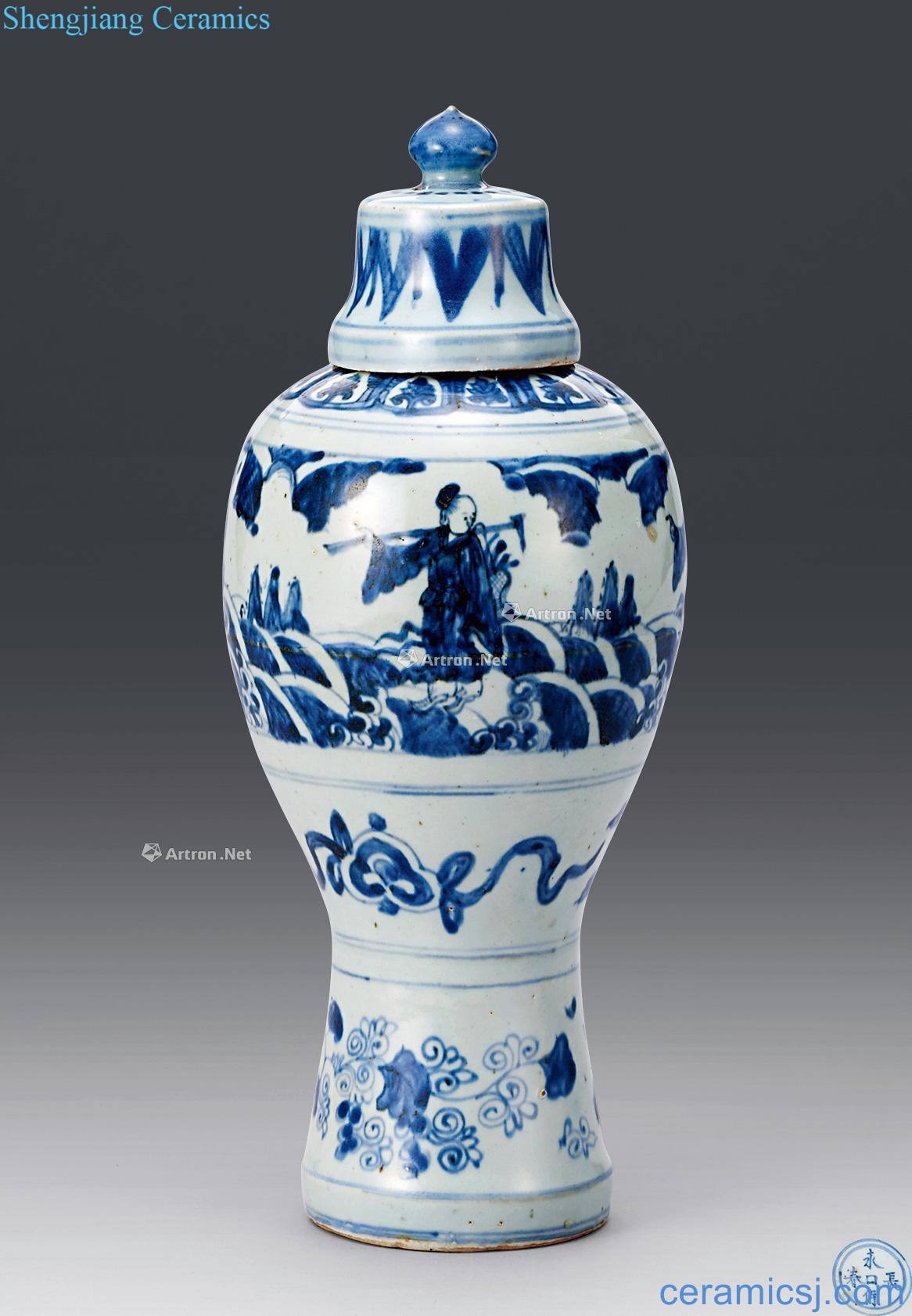 Ming Stories of blue and white bottle