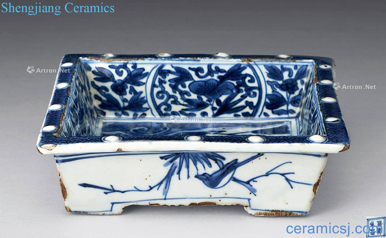 Ming Stories of blue and white square plate