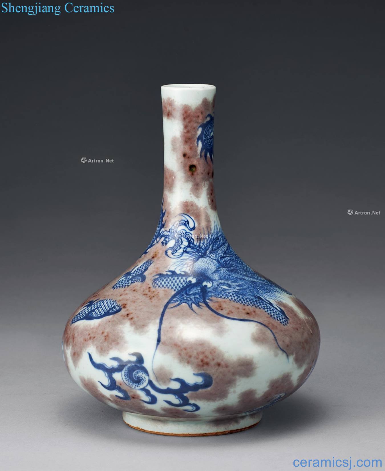 Qing dynasty blue-and-white youligong YunLongWen bottles