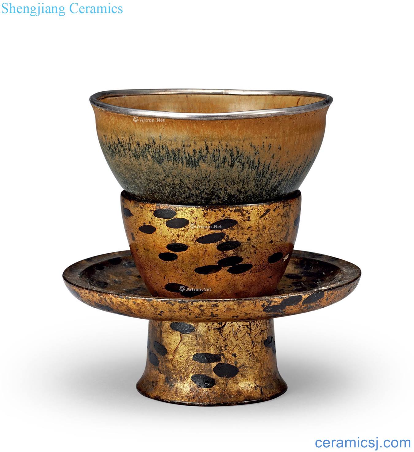 The song dynasty Persimmon glaze TuHao temmoku tea light with light