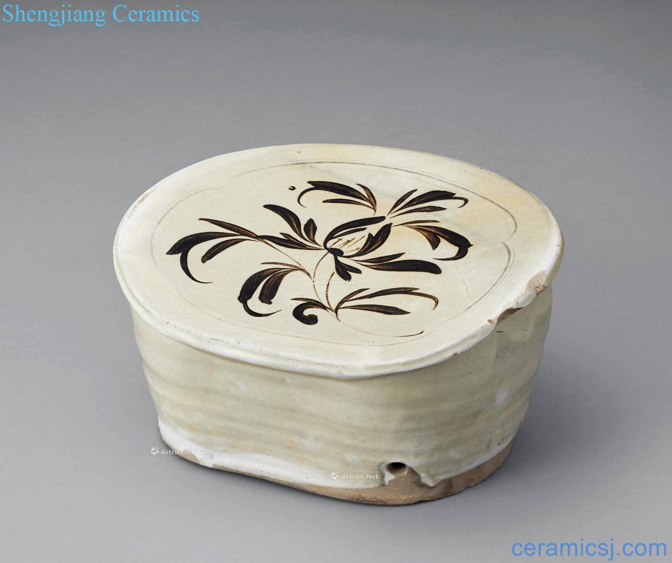 The song dynasty Water black flower round pillow