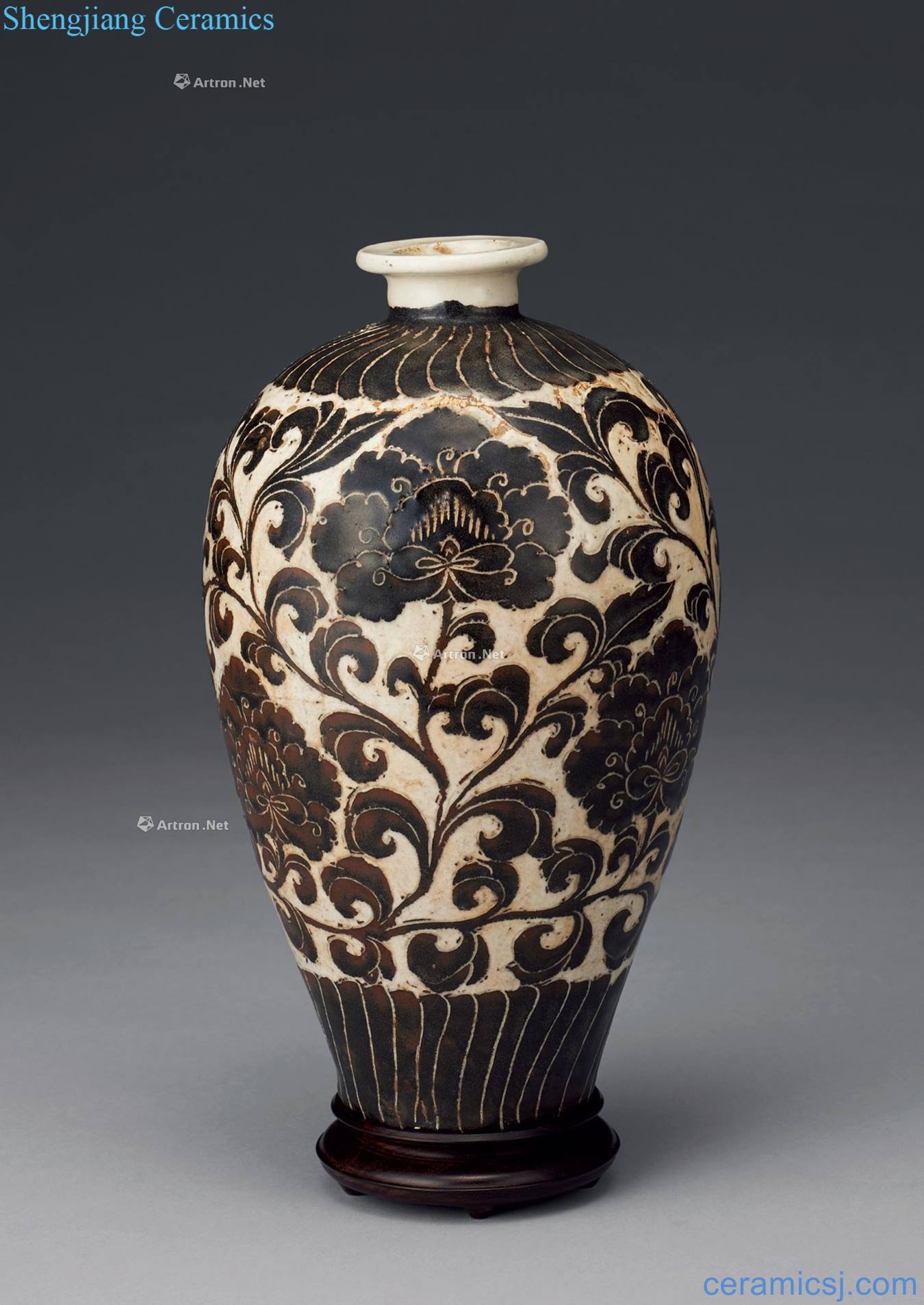 Stuck between northern song dynasty magnetic state kiln water color black peony grains may bottle