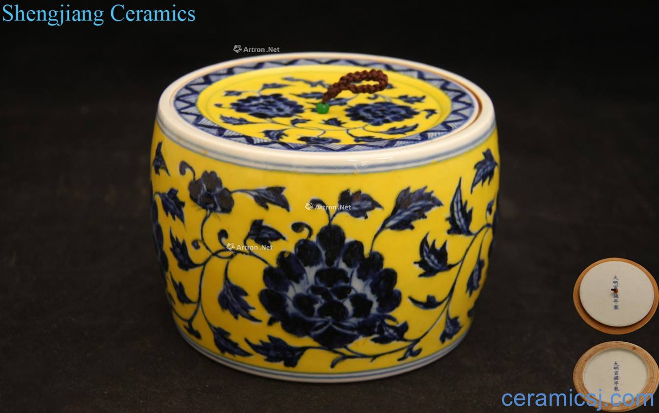 Ming xuande yellow glaze cricket cans