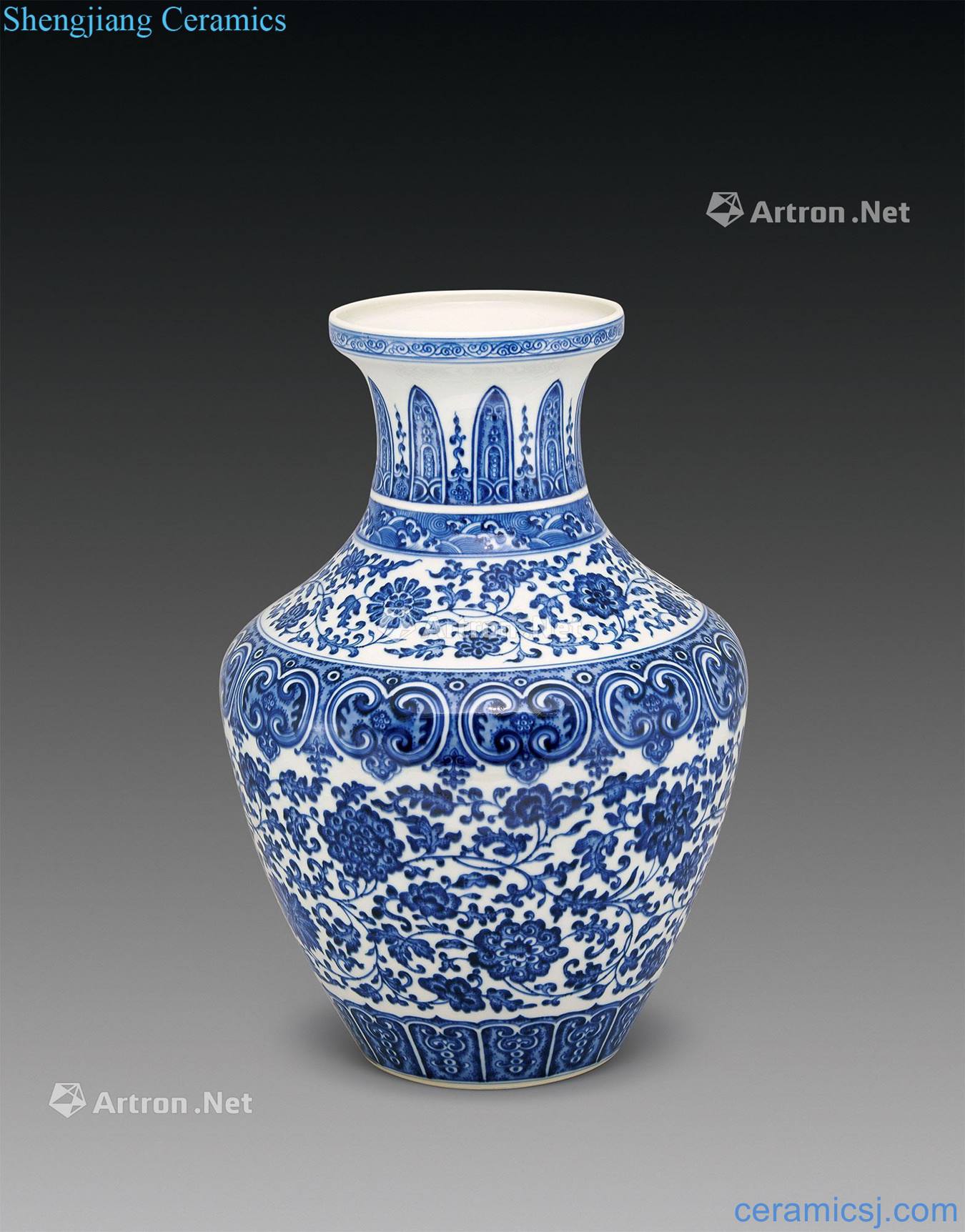 Qing qianlong Kiln porcelain bound lotus flower pattern