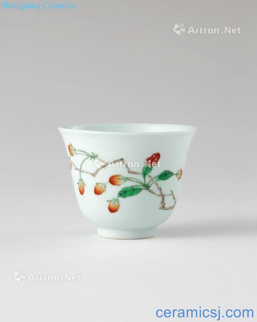 The qing emperor kangxi Colorful butterfly tattoo cup