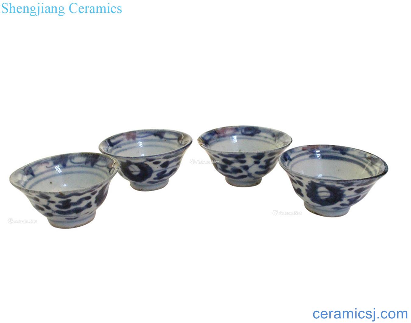 Blue and white glass (four)