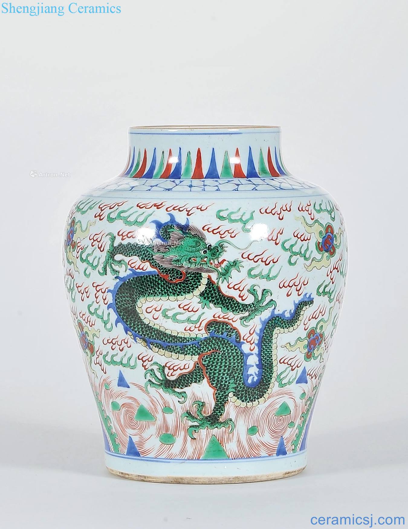 qing Five dragon grain canister