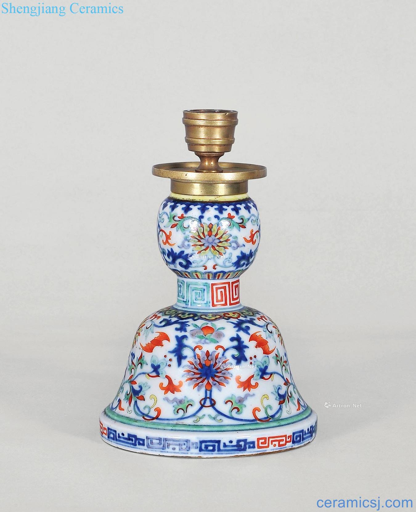Qing qianlong pastel candlesticks