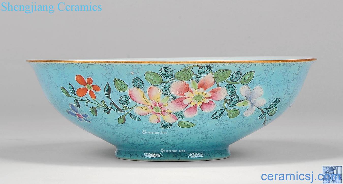 Qing qianlong to pastel blue bowl