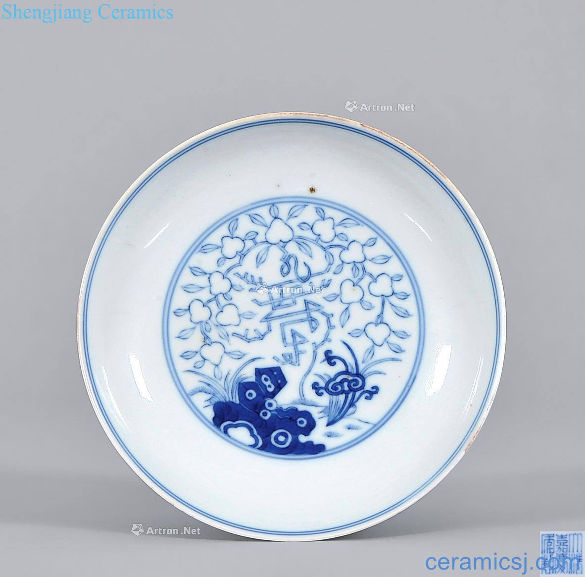 Qing jiaqing Blue and white life of tray
